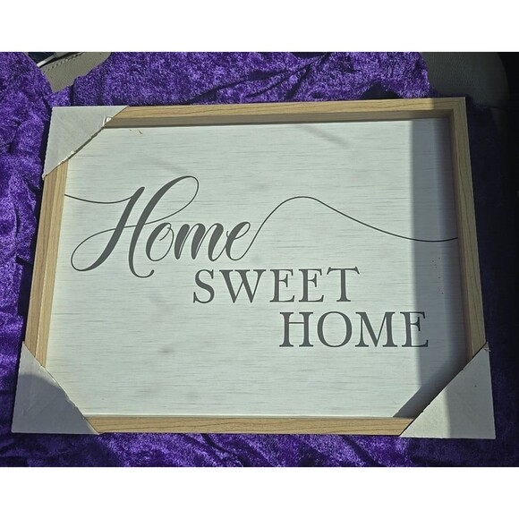 Wooden Decorative Wall Sign Plaque "Home Sweet Home" Size 11" x 14" - Picture 1 of 4